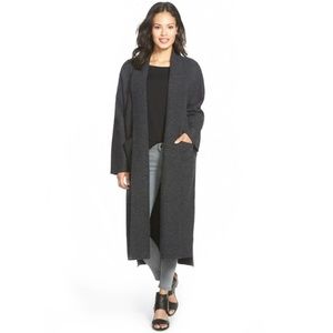 Eileen Fisher Boiled Wool Icon Long Charcoal Coat